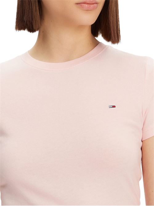 T-shirt donna rosa in cotone Tommy Jeans | DW0DW20459TH3
